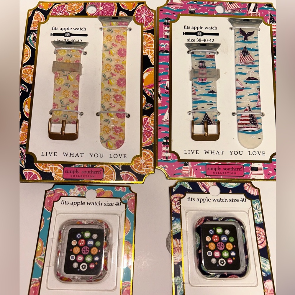 Simply Southern Apple Watch bands 4pc. set ALL 4 NWT.  40mm